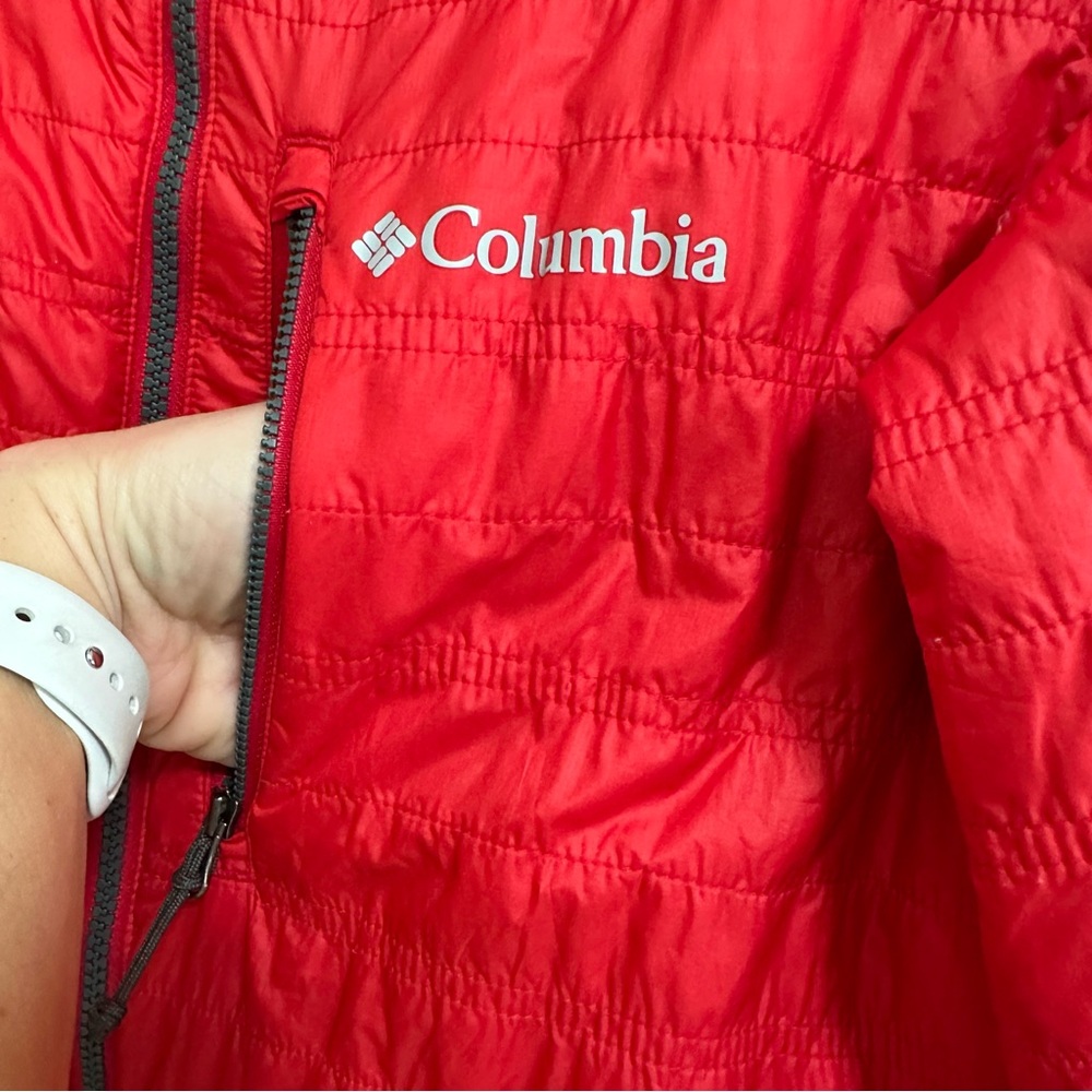 Columbia Omni-heat lightweight packable red puffer jacket, size small - Picture 6 of 16